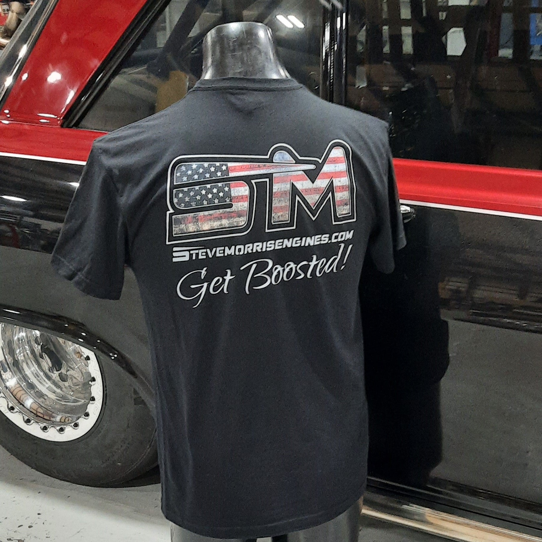 SM Flag Logo T-Shirt – STEVE MORRIS ENGINES MERCH STORE