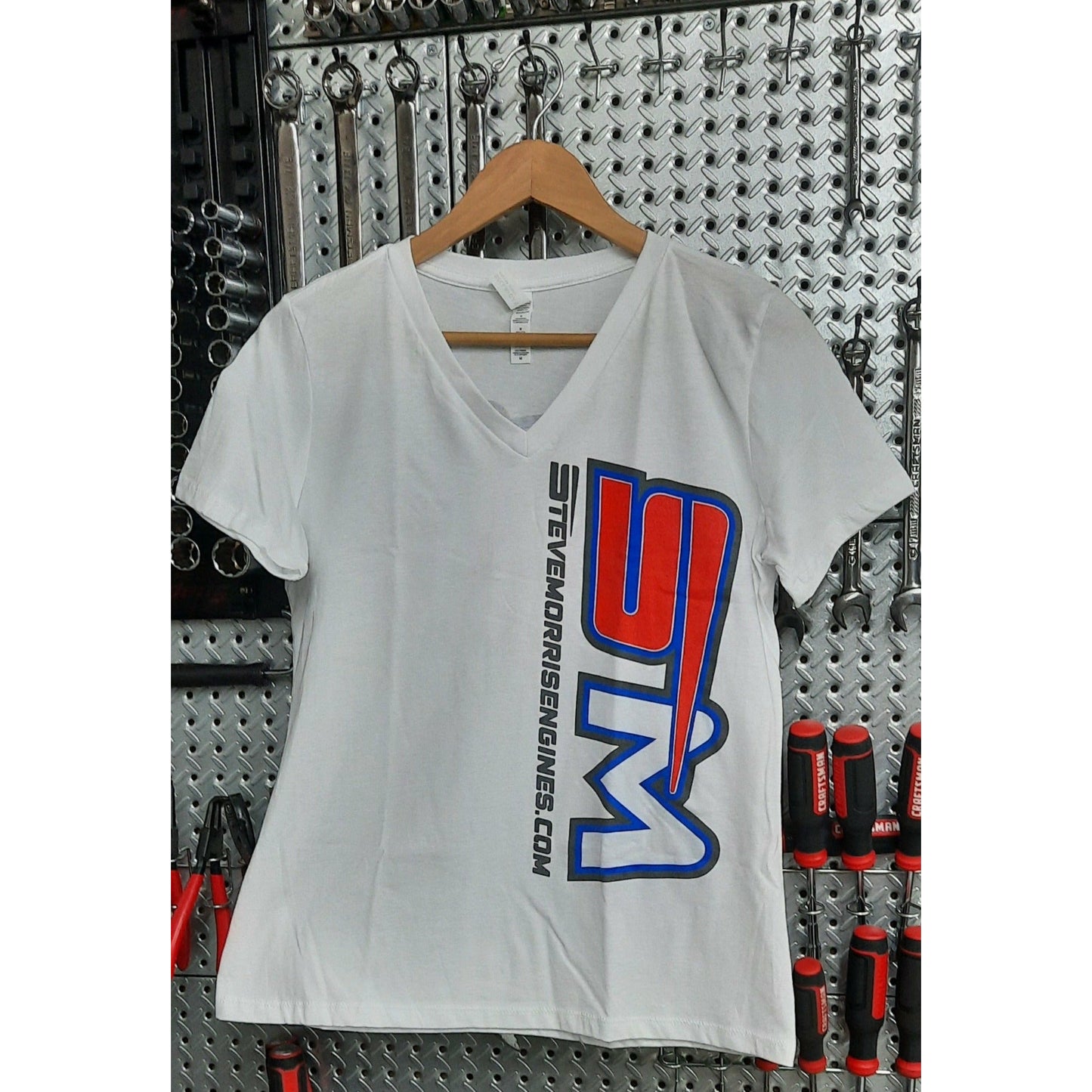 Ladies V-Neck White *CLOSEOUT PRICED* Small Only